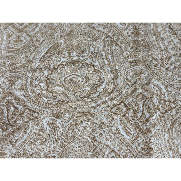 Paisley Pattern Beige & White Fabric 9x38" Cotton Material For Crafting Sewing U - Picture 1 of 6